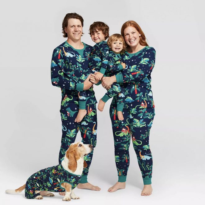 Christmas Dinosaur Patterned Family Matching Pajamas Sets