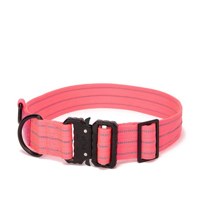 Tactical Military Adjustable Pink Dog Collar