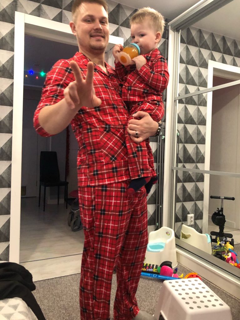 plaid matching family pajamas
