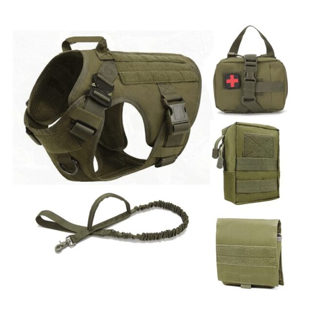 K9 Military Dog Harness With 3 Pouches