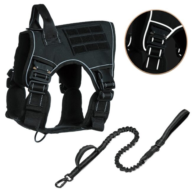 k9 Tactical Reflective Dog Harness and Leash Set