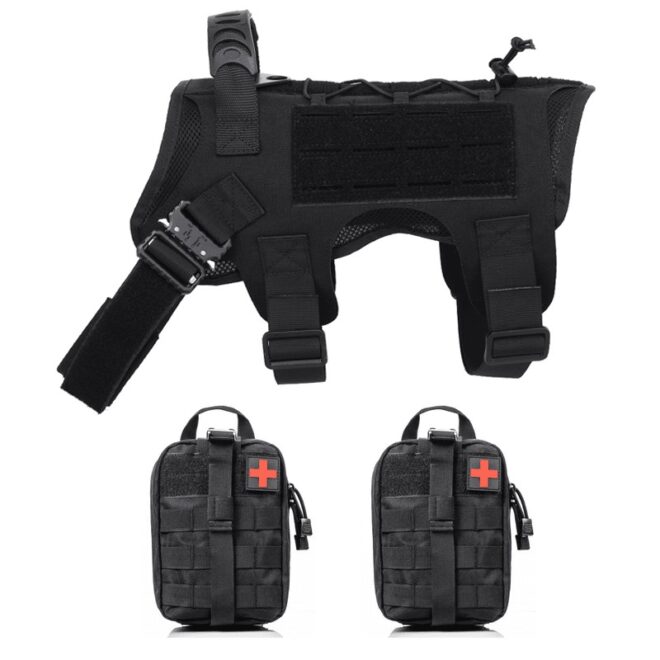tactical dog harness with pouches