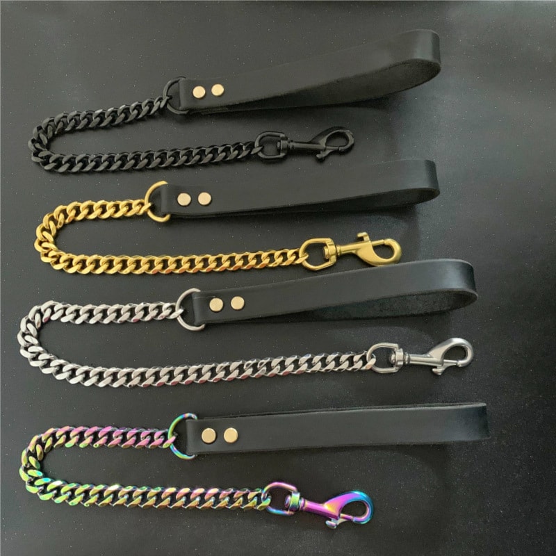 Stainless Steel Cuban Chain Leash for Large dog