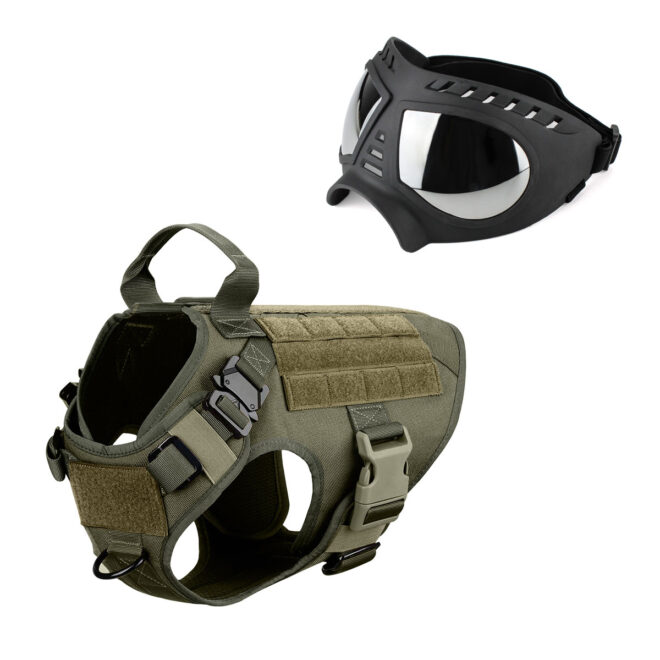 Dogsfuns Snowproof Goggles and Tactical No-Pull Dog Harness V2